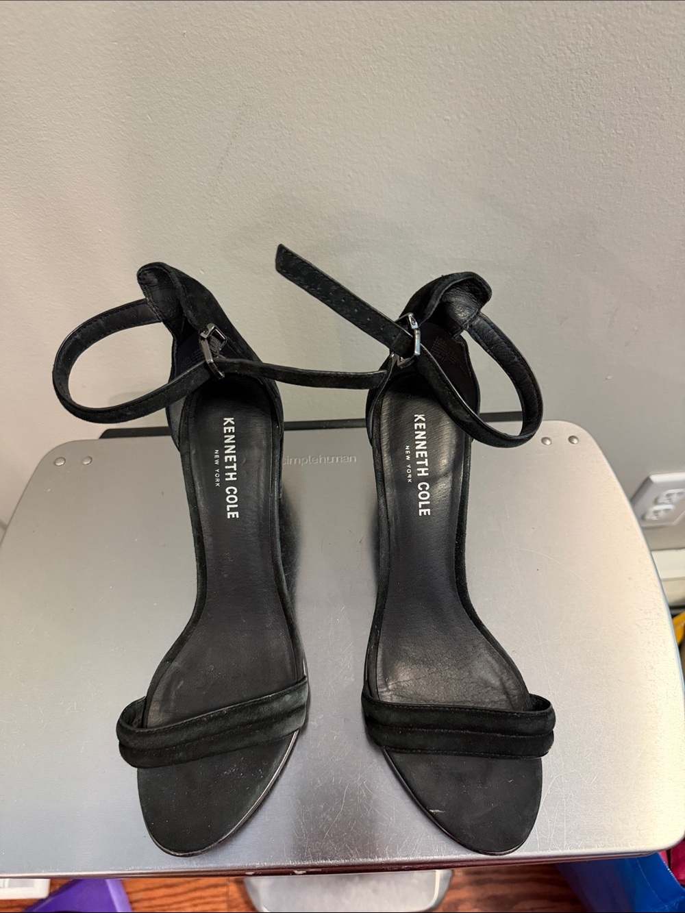 Kenneth Cole Black Strappy Open-Toe Heels